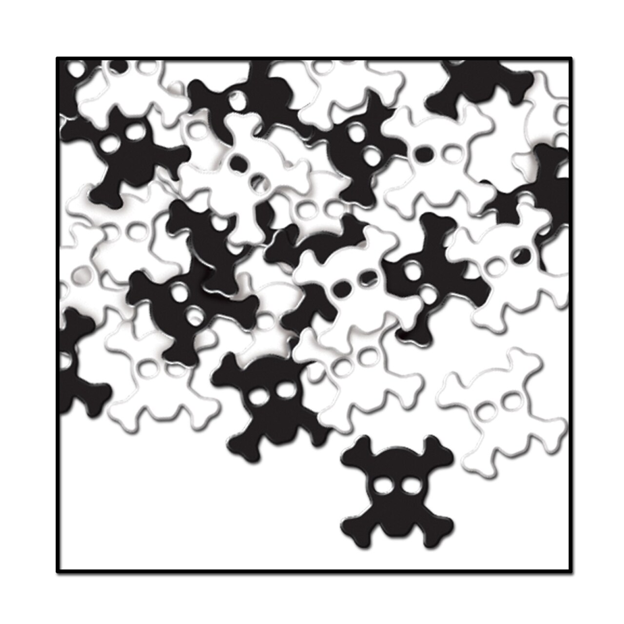 Party Central Club Pack of 12 Black and White Skull & Crossbones Pirate Celebration Confetti Bags 1 oz.